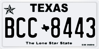 TX license plate BCC8443