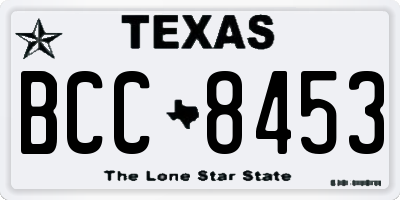 TX license plate BCC8453