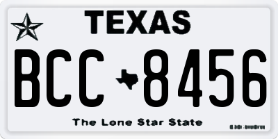 TX license plate BCC8456