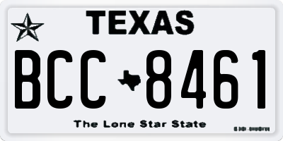 TX license plate BCC8461