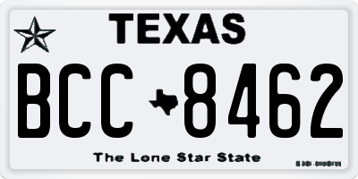 TX license plate BCC8462