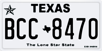 TX license plate BCC8470