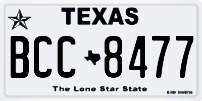 TX license plate BCC8477