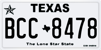 TX license plate BCC8478