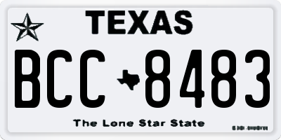 TX license plate BCC8483