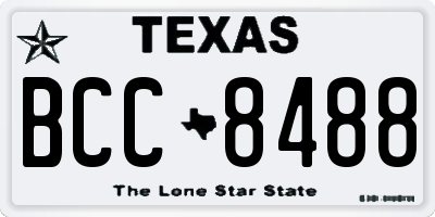 TX license plate BCC8488