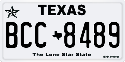 TX license plate BCC8489