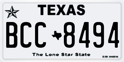 TX license plate BCC8494
