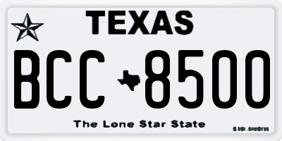 TX license plate BCC8500