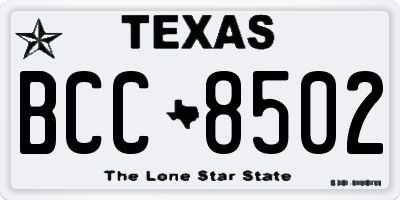 TX license plate BCC8502