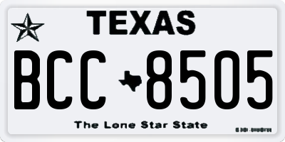 TX license plate BCC8505