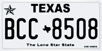 TX license plate BCC8508