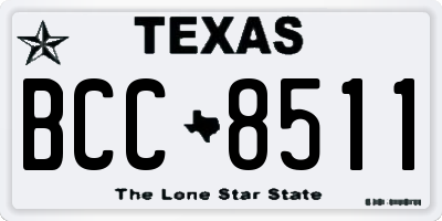 TX license plate BCC8511