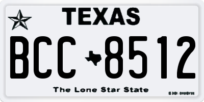 TX license plate BCC8512