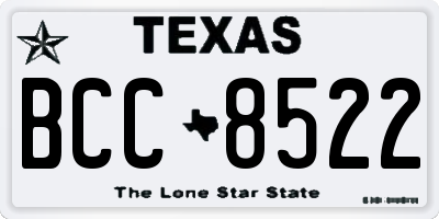 TX license plate BCC8522