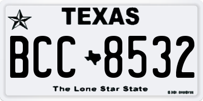 TX license plate BCC8532