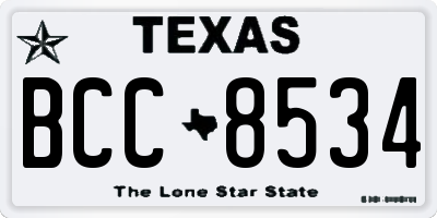 TX license plate BCC8534