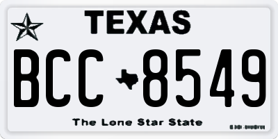 TX license plate BCC8549