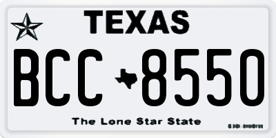 TX license plate BCC8550