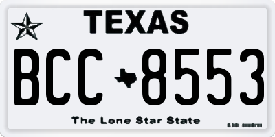 TX license plate BCC8553
