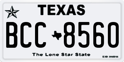 TX license plate BCC8560
