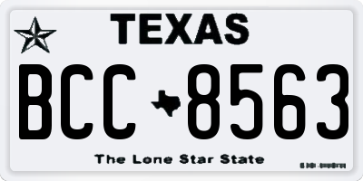 TX license plate BCC8563