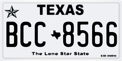 TX license plate BCC8566