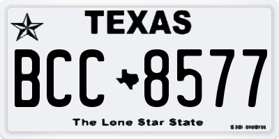 TX license plate BCC8577