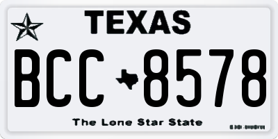 TX license plate BCC8578
