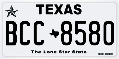 TX license plate BCC8580