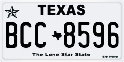 TX license plate BCC8596