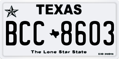 TX license plate BCC8603