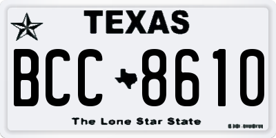 TX license plate BCC8610