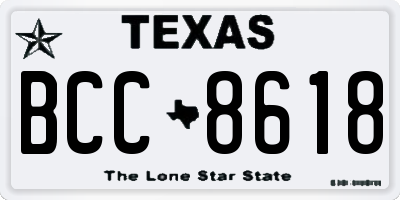 TX license plate BCC8618