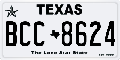 TX license plate BCC8624