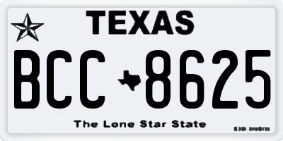 TX license plate BCC8625