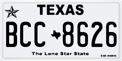 TX license plate BCC8626