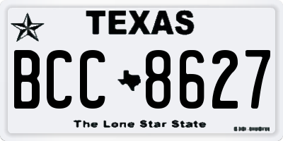 TX license plate BCC8627