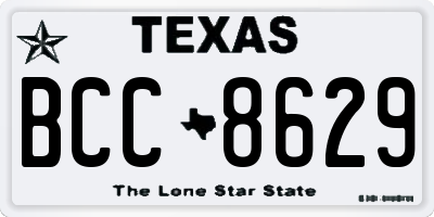 TX license plate BCC8629