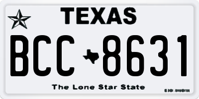 TX license plate BCC8631