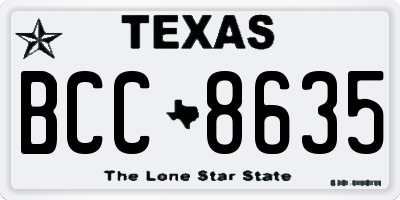 TX license plate BCC8635