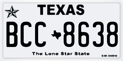 TX license plate BCC8638