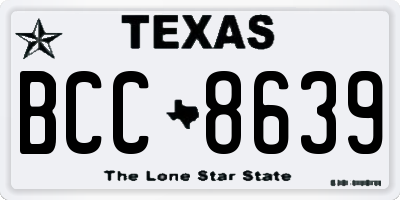 TX license plate BCC8639