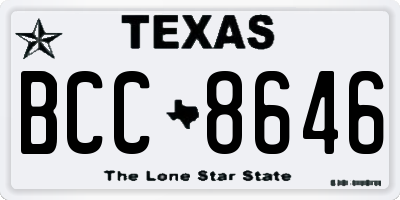TX license plate BCC8646