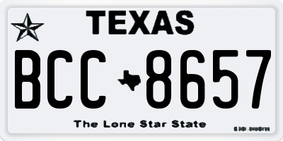 TX license plate BCC8657