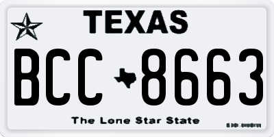 TX license plate BCC8663