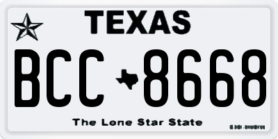 TX license plate BCC8668