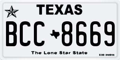 TX license plate BCC8669