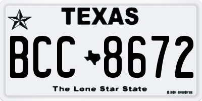 TX license plate BCC8672