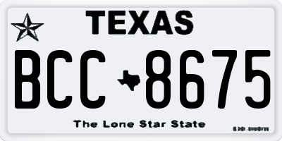 TX license plate BCC8675